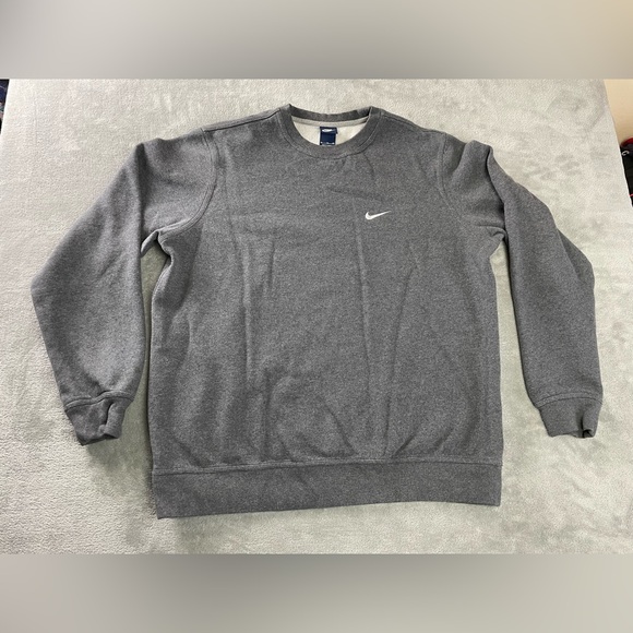 Nike Swoosh Grey Crewneck Sweatshirt Mens XL Embroidered Logo - Picture 2 of 14